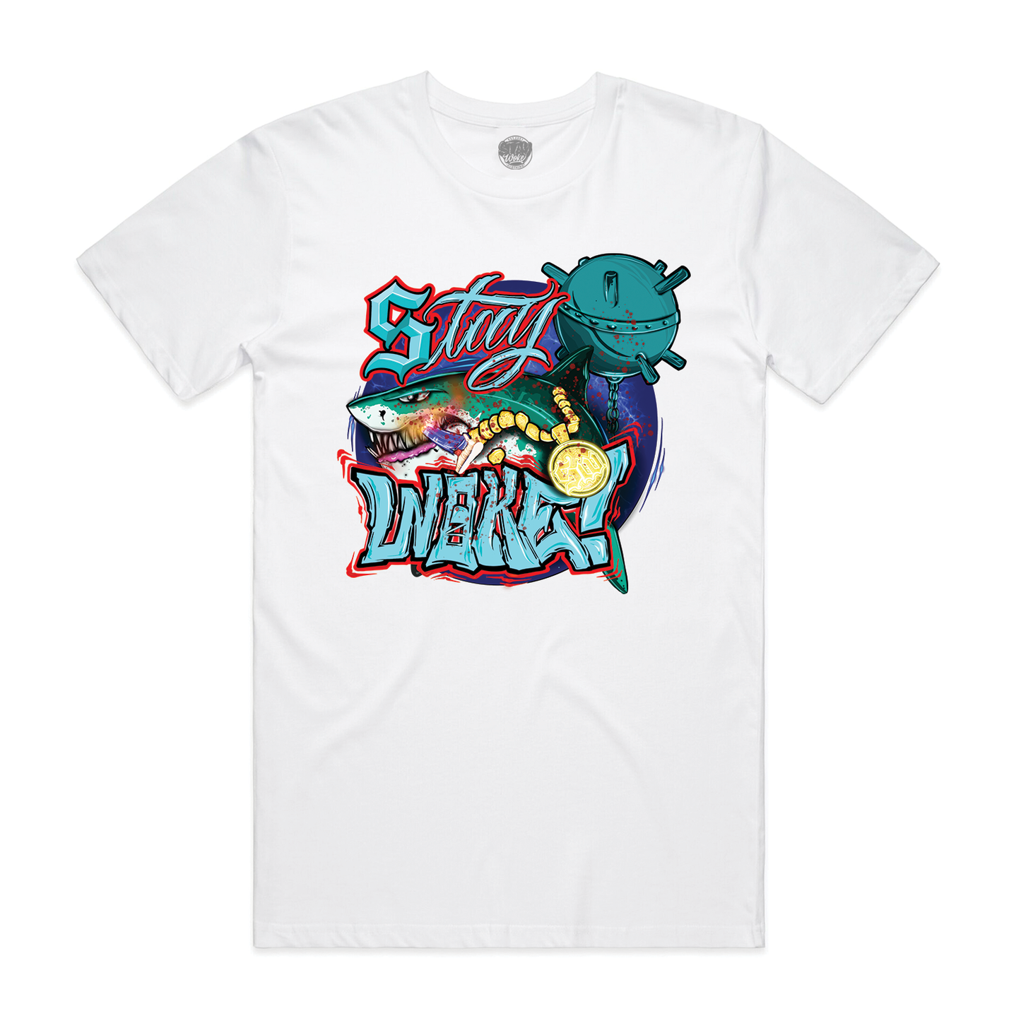 Stay Woke Underwater T-Shirt In White