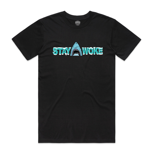 Stay Woke Shark Tee In Black
