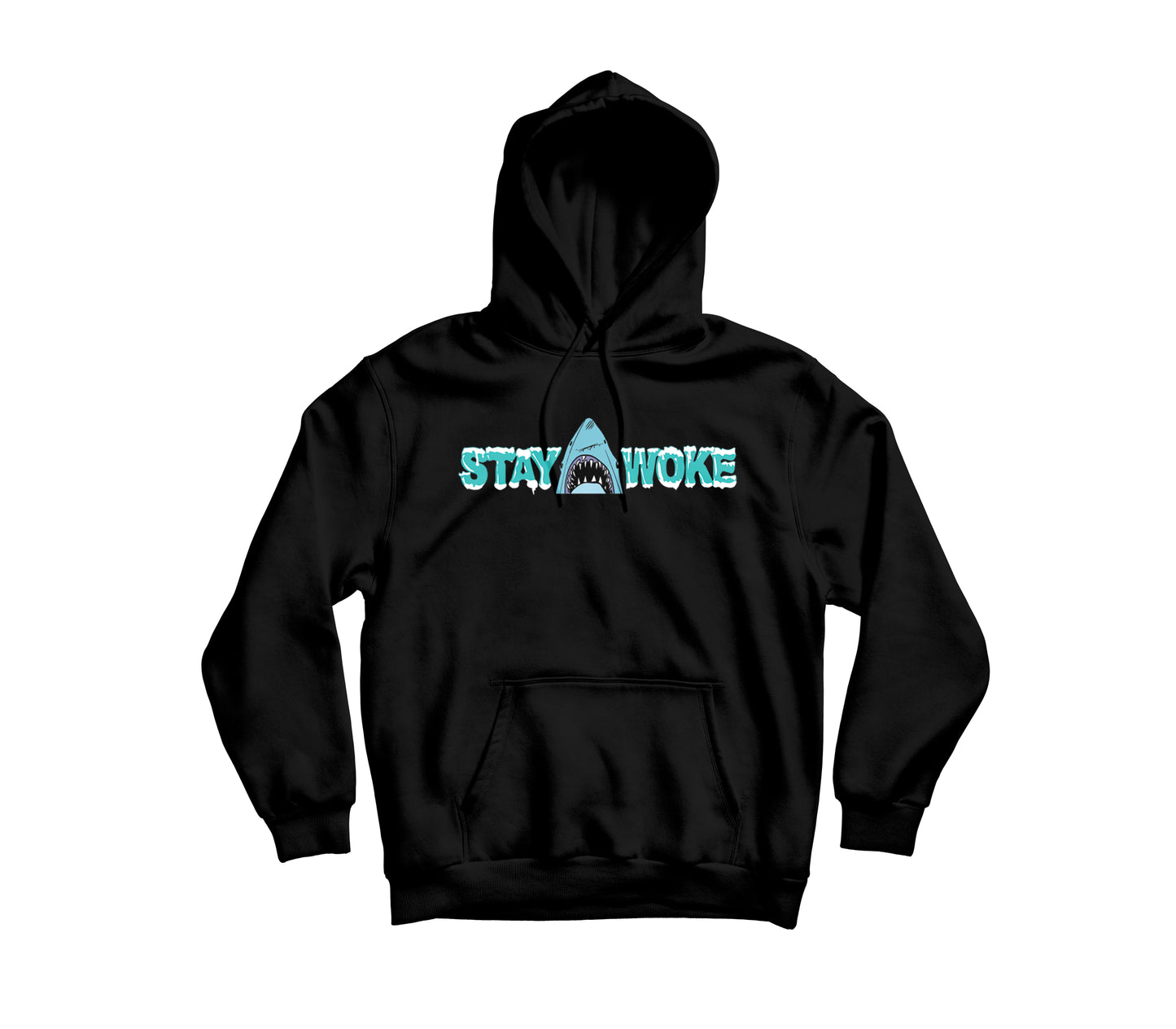 Stay Woke Shark Hoodie In Black