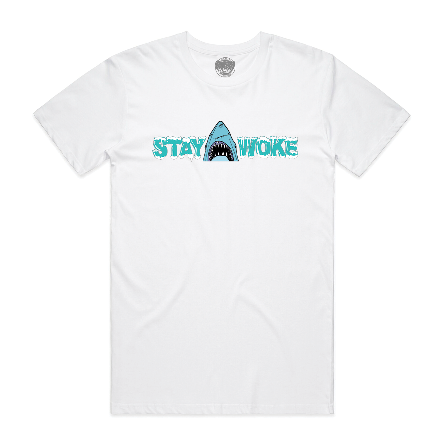 Stay Woke Shark Tee In White
